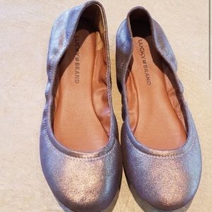 LUCKY BRAND leather bronze metallic flats